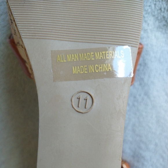 Lulu's Nixie Brown Tan Cork Wedge Platform Sandals Criss Cross Beachy - Picture 10 of 11